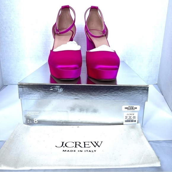 J.Crew Maisie Platform Heels Made-in-Italy Collection in Fuchsia Color S… - Picture 8 of 13